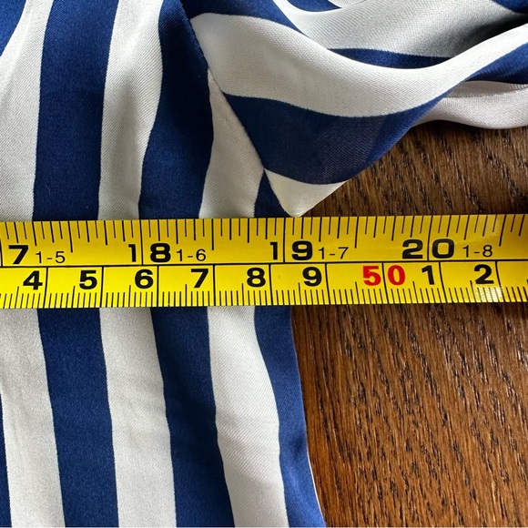 Zara Blue and White Striped Satin Effect Button Up Down Shirt Summer Casual - Picture 8 of 9